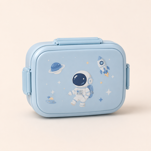 KidaBox Cosmonaute bleue – boîte à goûter enfant sur fond beige