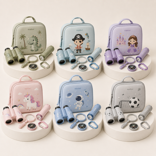 KidaExplore — kit d’exploration enfant univers KidaTool, visuel de personnalisation non contractuel