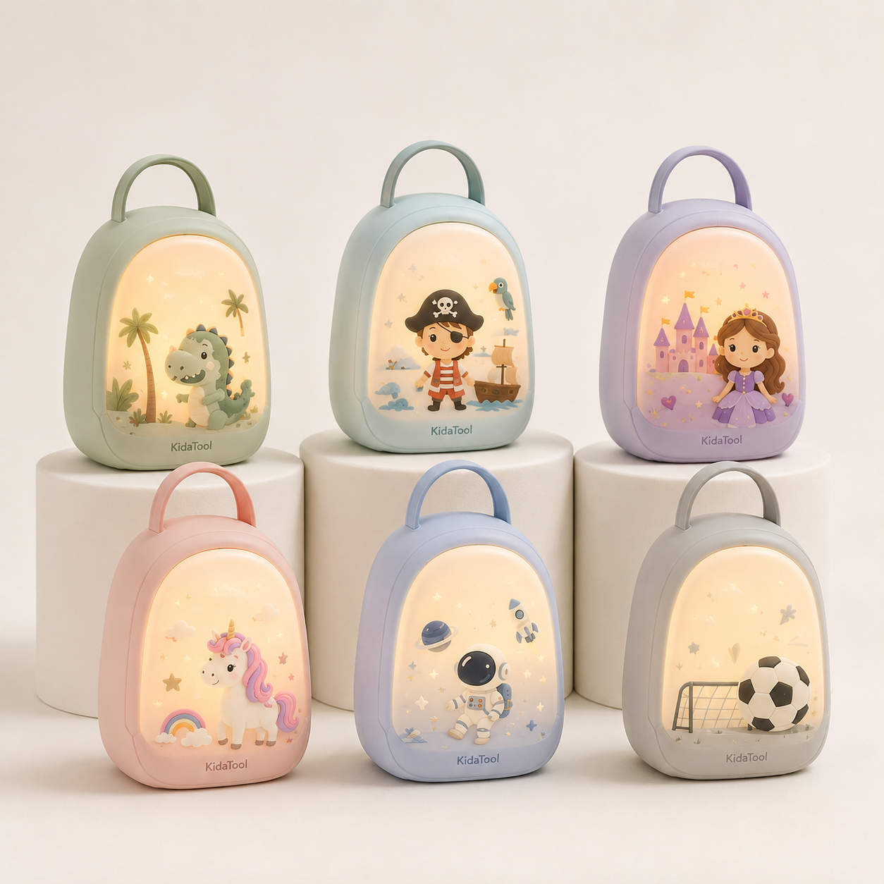 KidaLight — veilleuse enfant univers KidaTool, visuel de personnalisation non contractuel