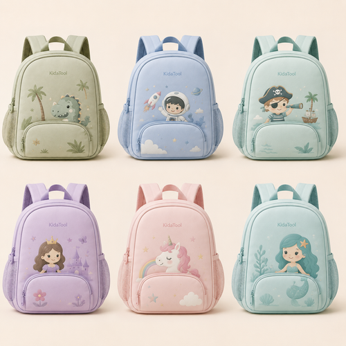 Collection KidaPack six modèles Dino Cosmonaute Pirate Princesse Licorne Sirène