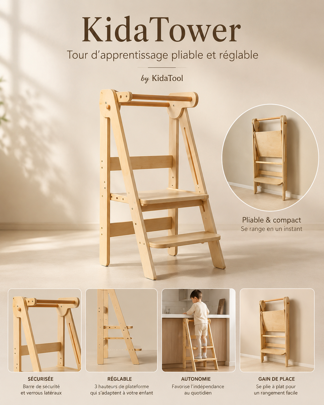 KidaTower by KidaTool - tour d’observation enfant pliable et compacte